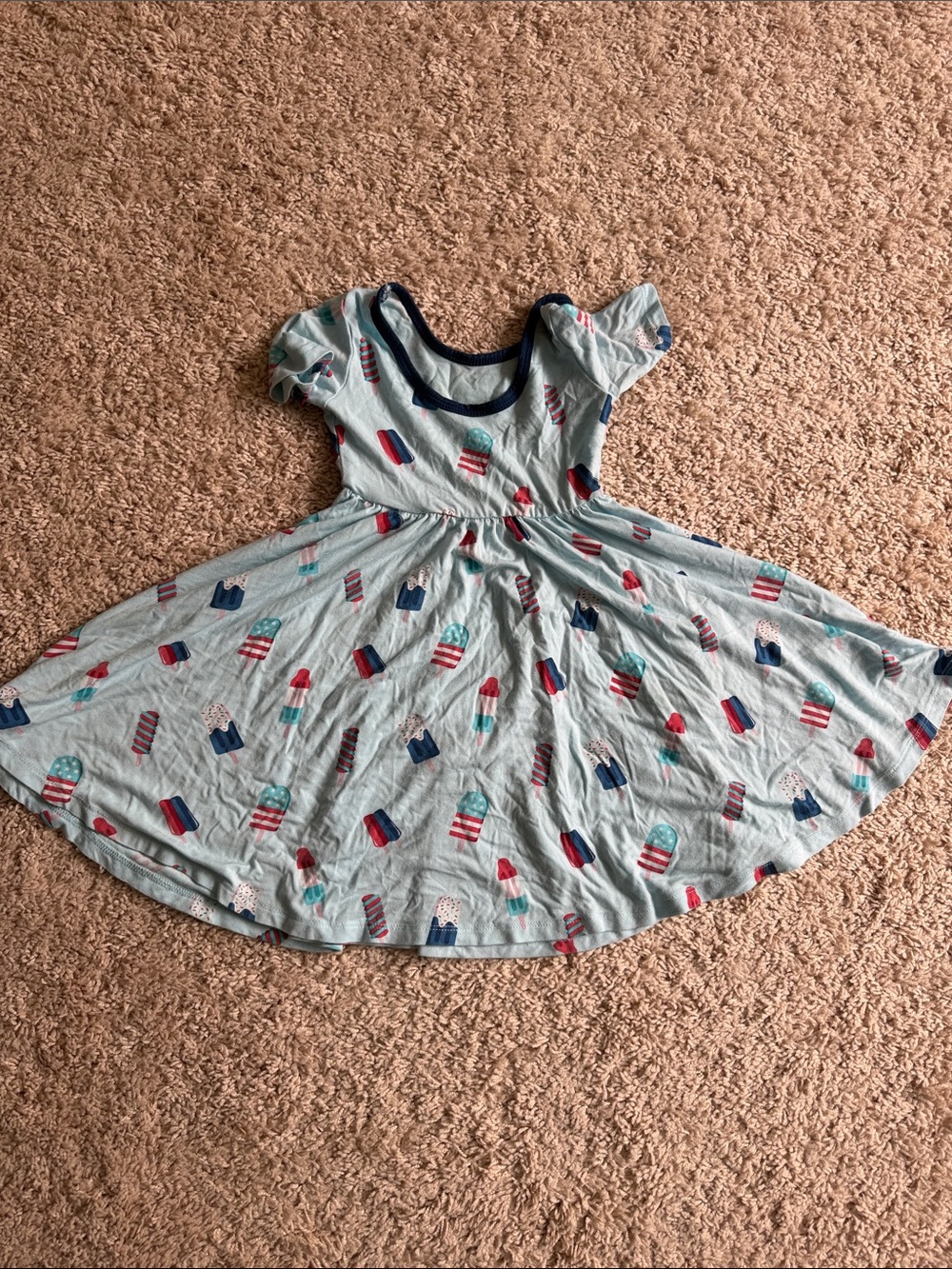 Kyte Baby Girls Light Blue Popsicle Print Twirl Dress 3T - Picture 3 of 3